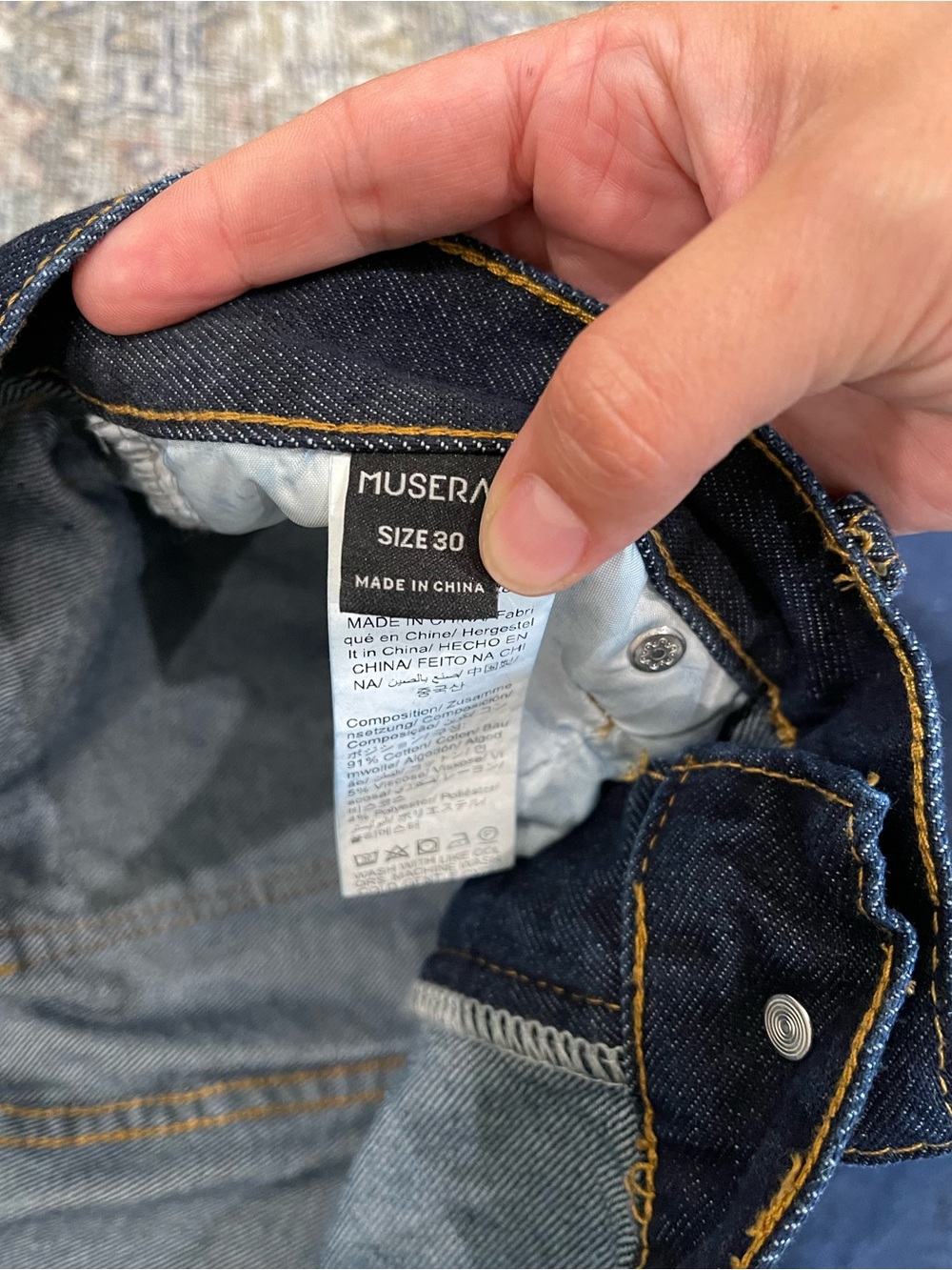 NWOT 🏷️ Classic Straight-Leg Jeans in Dark Indigo by Mursera - Picture 7 of 7